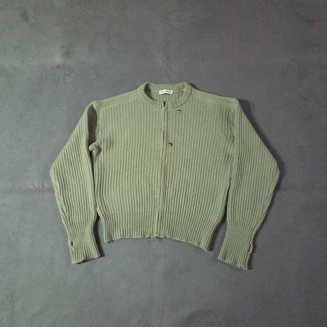 아워레가시 집업 랩 가디건 리파인드그린 쿼티디안 울 50 상품이미지3