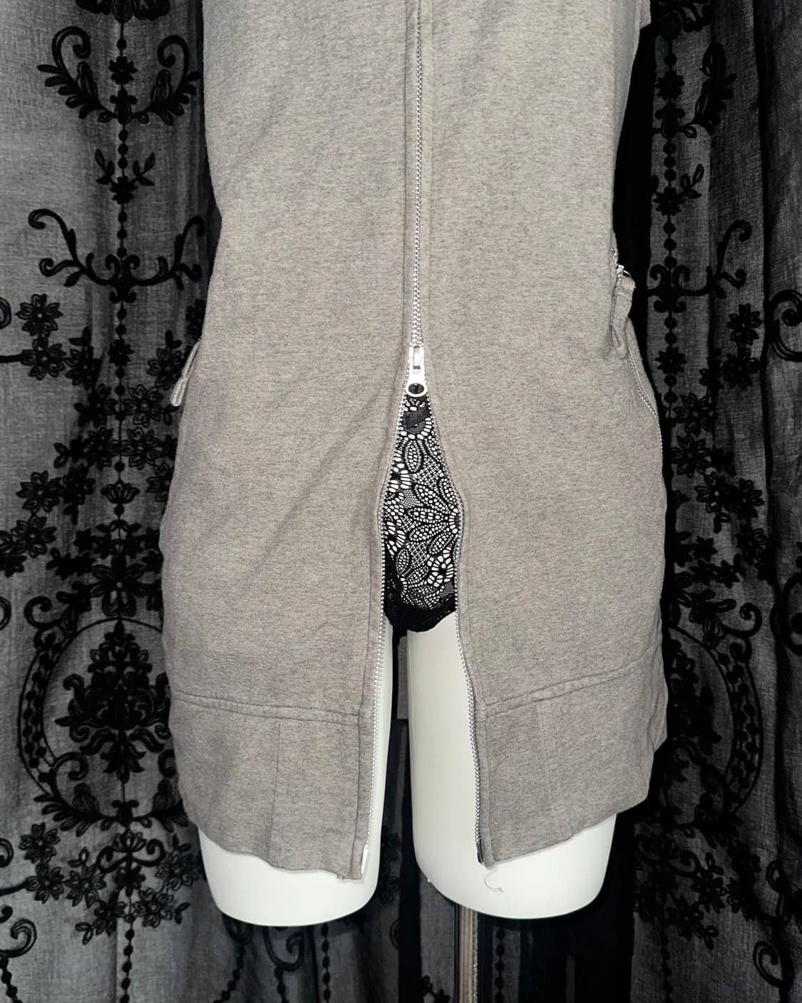 grey two-way hoodie zip-up 상품이미지3