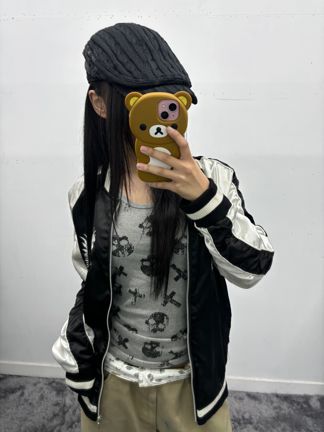 재패니즈 검흰 스카쟌 상품이미지2