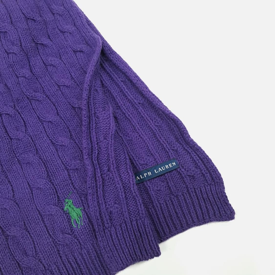 (MX048)폴로 랄프로렌 꽈배기 퍼플 케이블 니트 목도리 머플러 상품이미지3