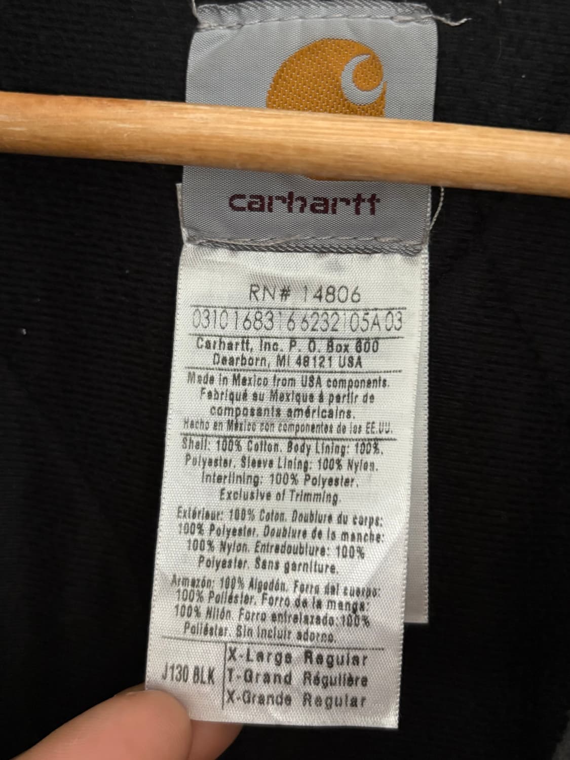 Carhartt 칼하트 차콜컬러 후드 워크자켓 상품이미지8