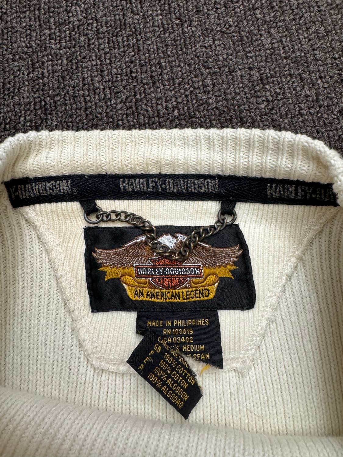 OS)할리데이비슨 빈티지 크림 여성 니트 상품이미지3