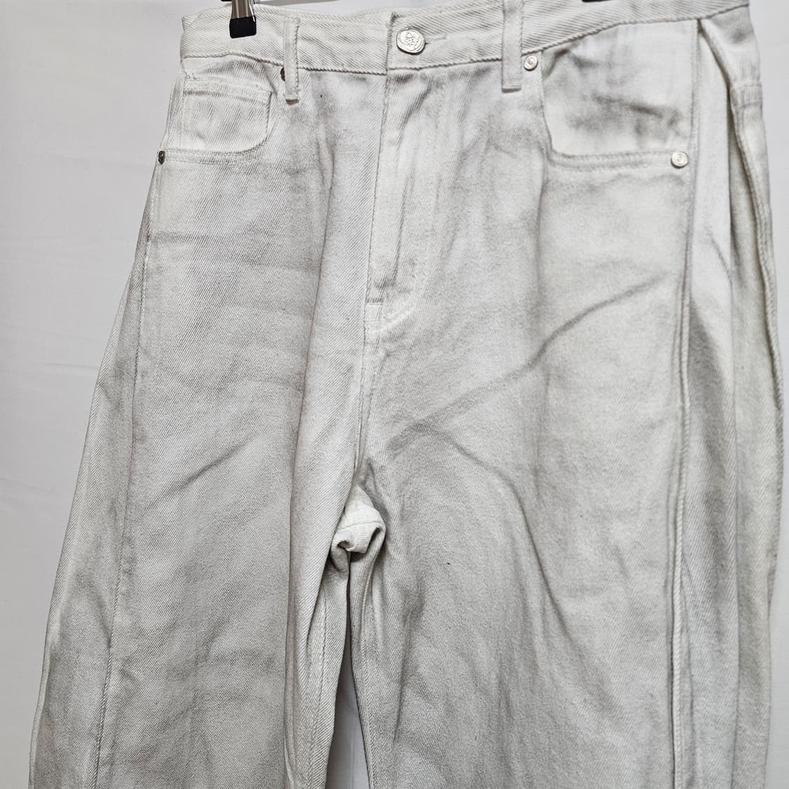 S DNSR 사이드 버튼 더티 화이트 데님팬츠 상품이미지2