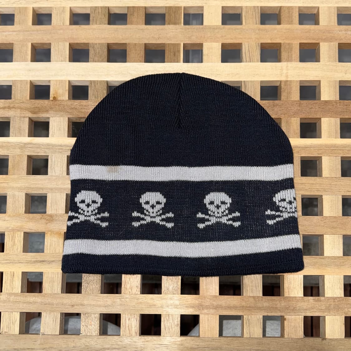 빈티지 스컬 패턴 비니 상품이미지2