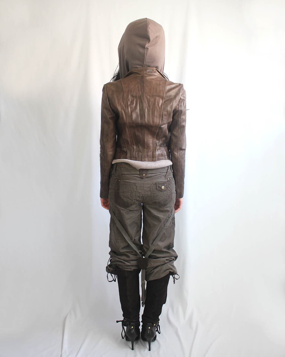 Italy-brown washed hood learher jacket 상품이미지9