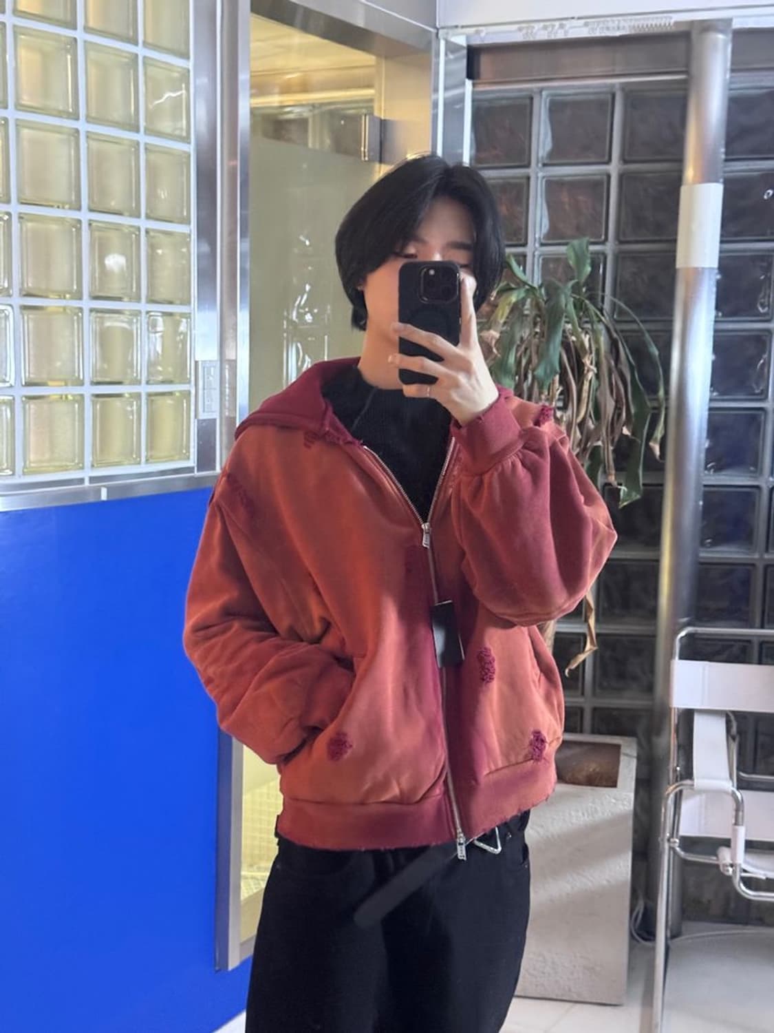 PIERCE HEART OVERSIZE 피어스 하트 오버사이즈 후드티 상품이미지1