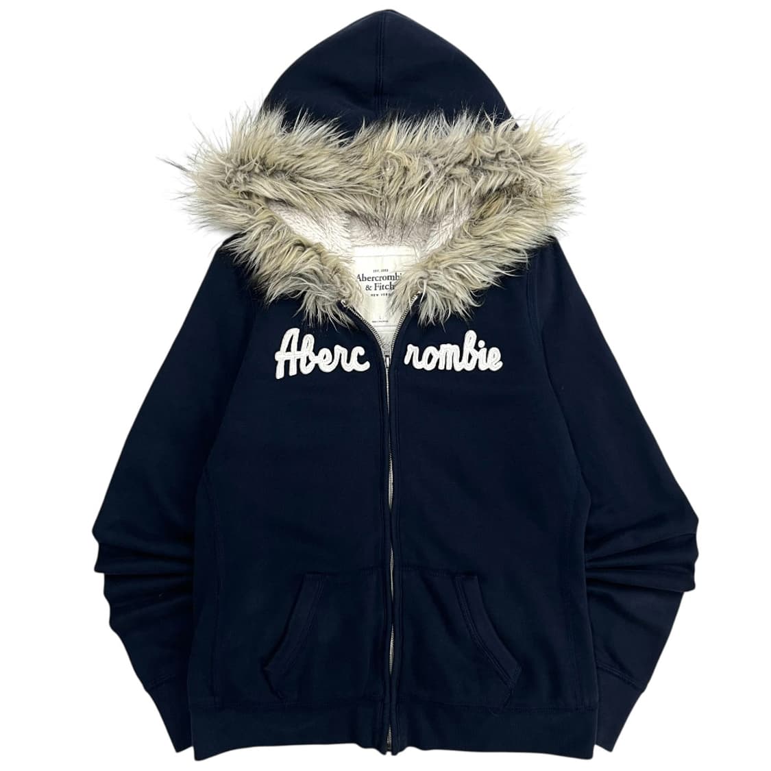 아베크롬비 딱붙핏 센터로고 울프죠 퍼 후드집업 L 상품이미지2