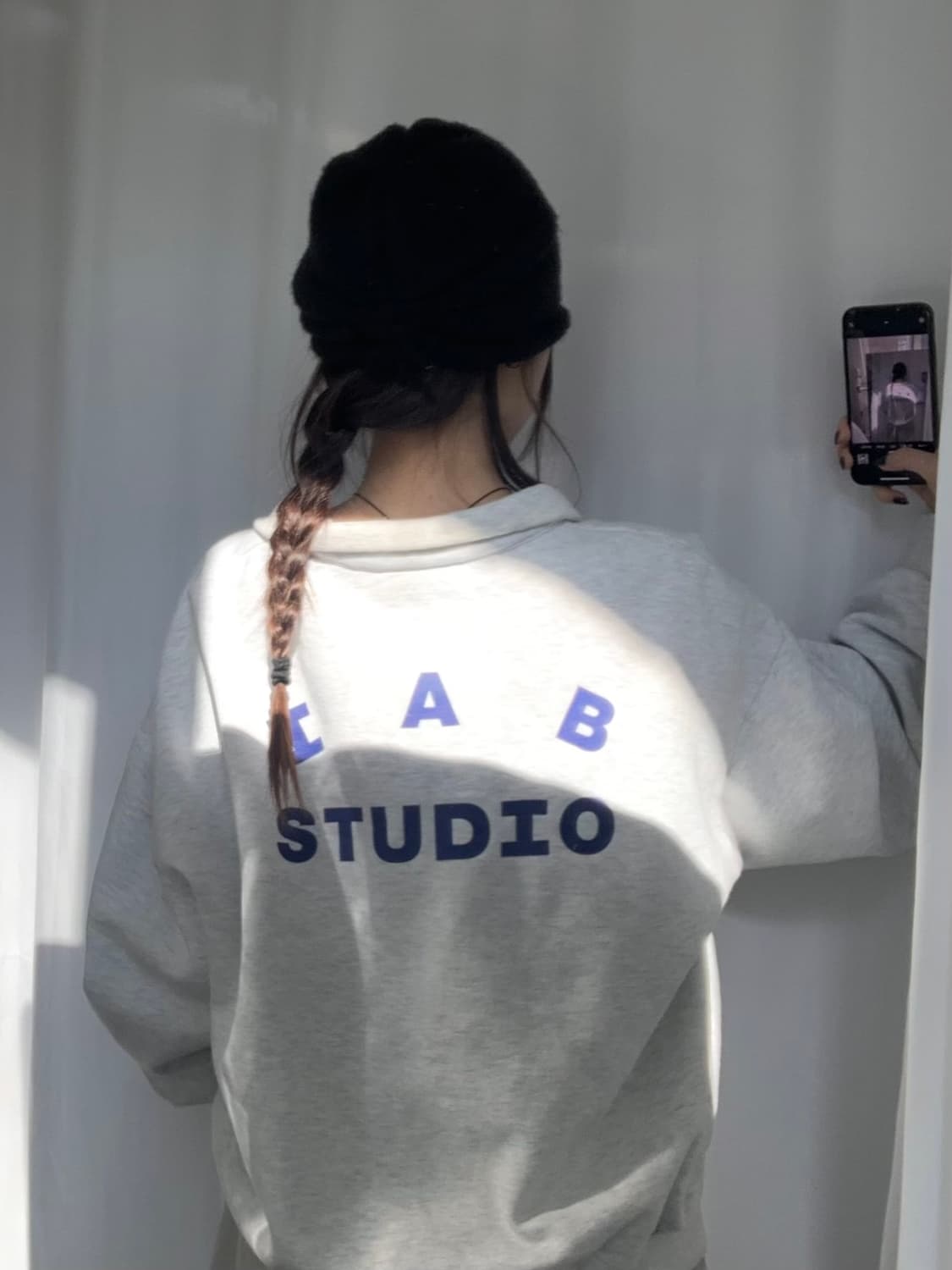 IAB 아이앱스튜디오 멜란지그레이 하프 집업 상품이미지2