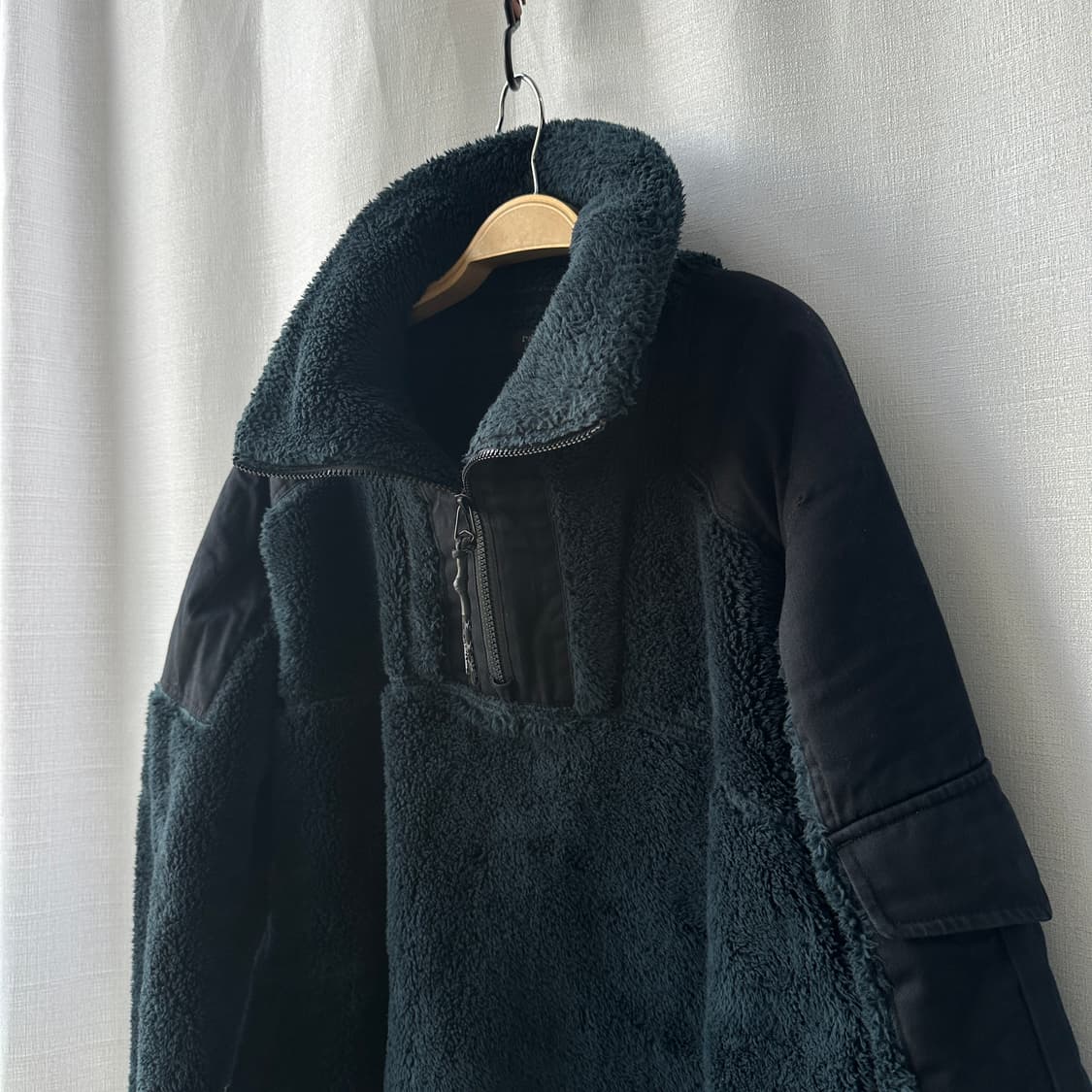 Rag&Bone 랙앤본 플리스 로건 풀오버 블랙 다크그린 XL 상품이미지3