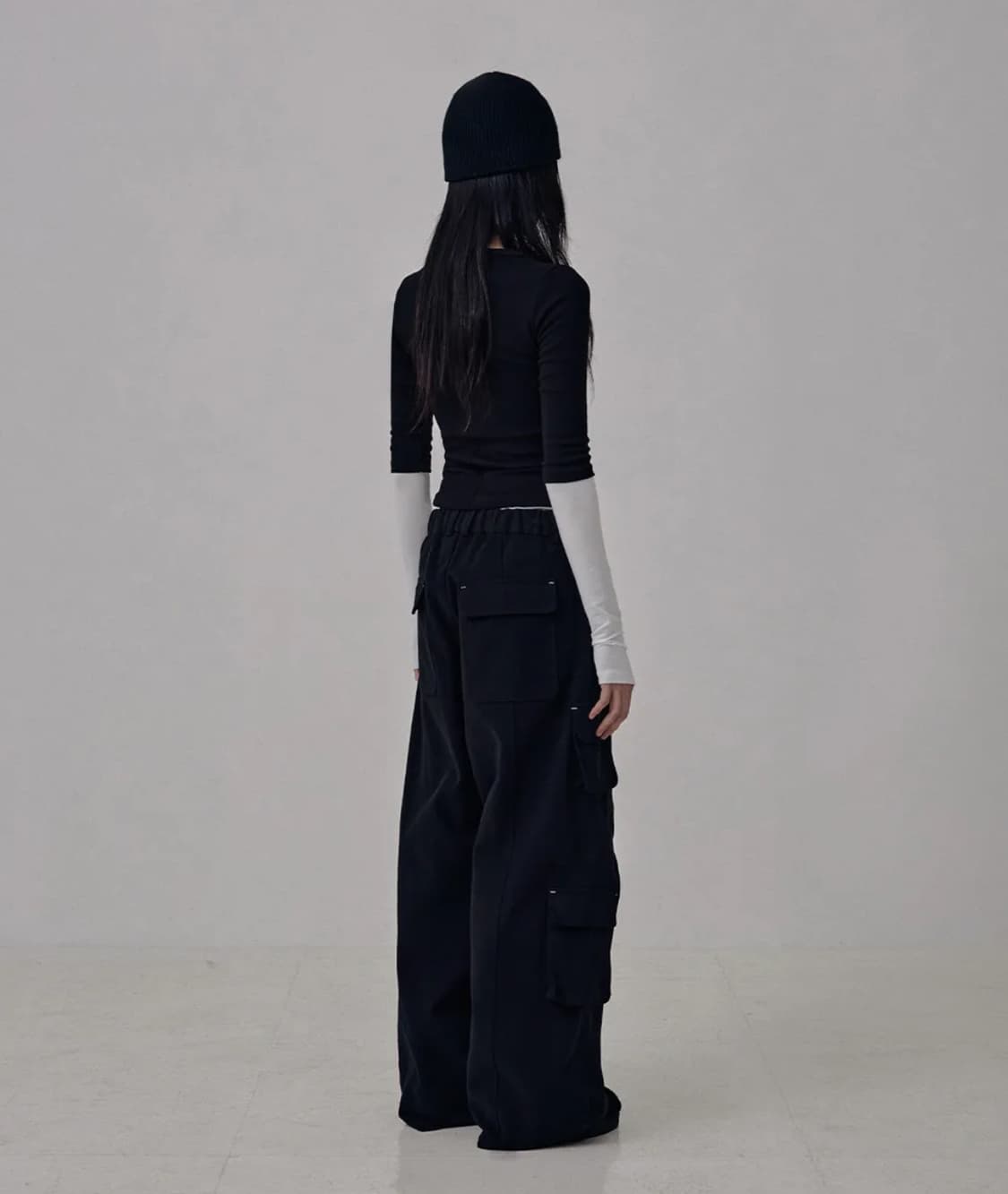 41pray 사일프레이 Echo 레이어드 티셔츠 블랙 상품이미지2