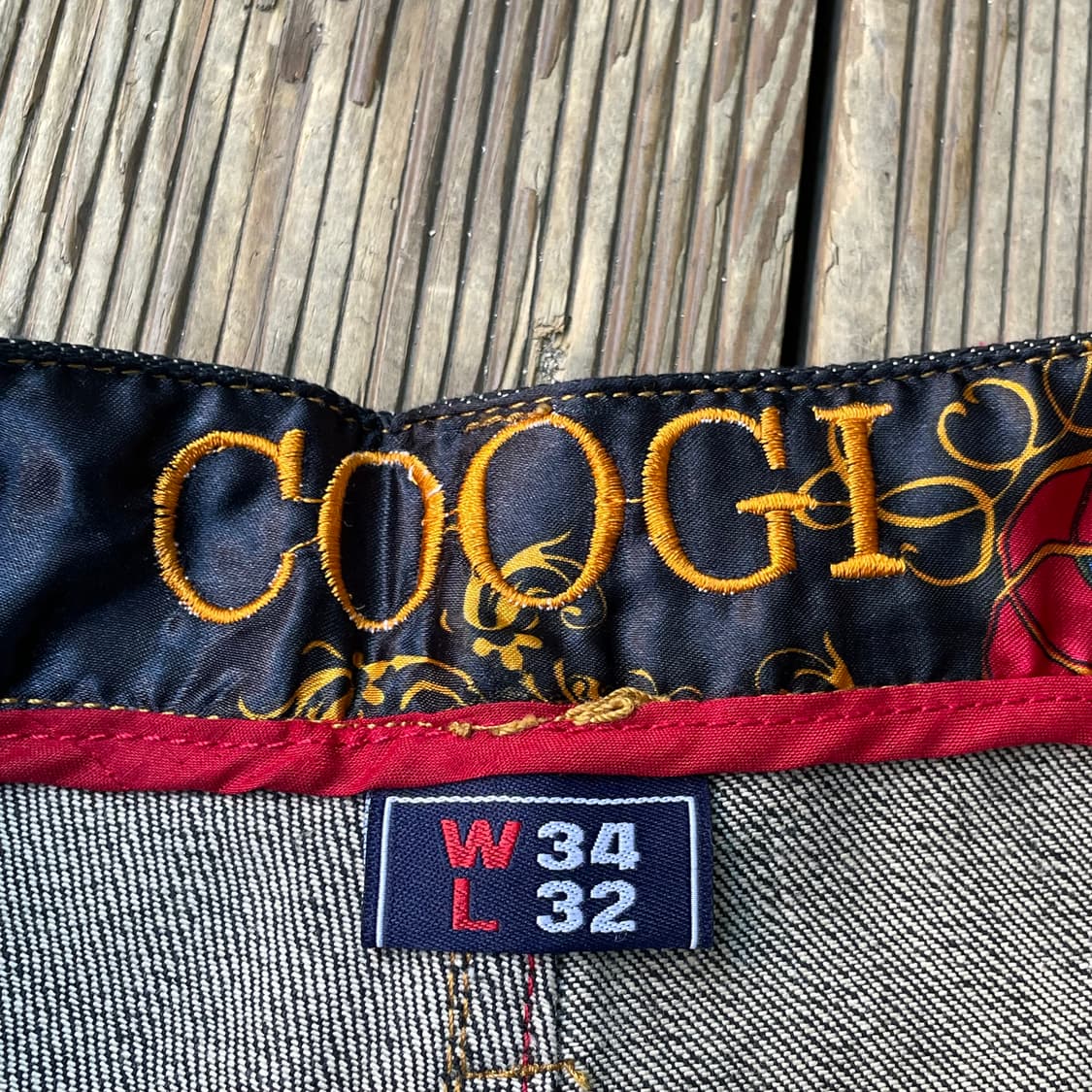 쿠지 자수 흑청 데님팬츠 상품이미지5