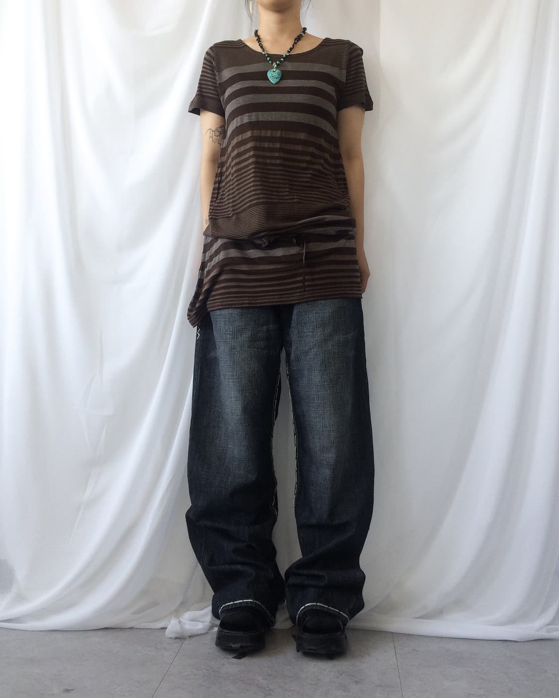 Stripe pattern onepiece 상품이미지1
