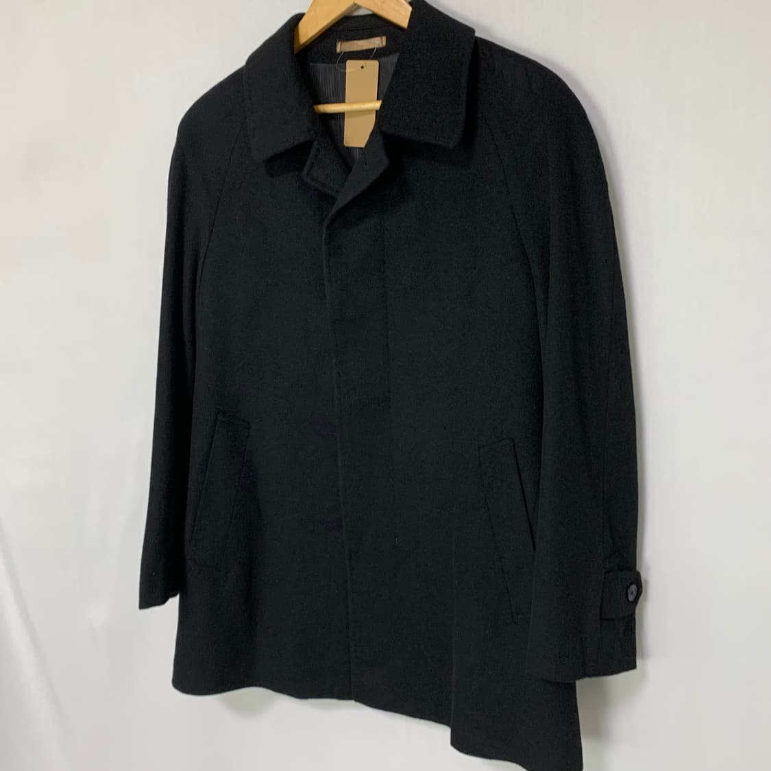 jpn 일본 빈티지 캐시미어 100% 블랙 하프 코트 M 상품이미지9