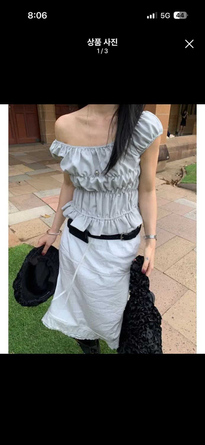 아키텍트 가든 오프 블라우스 그레이 상품이미지1