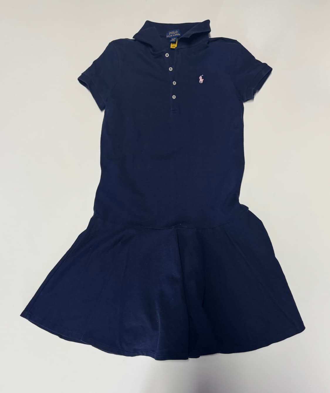 큐알 인증!! 여성 폴로 랄프로렌 키즈 반팔 카라 원피스 Xs 네이비 상품이미지1