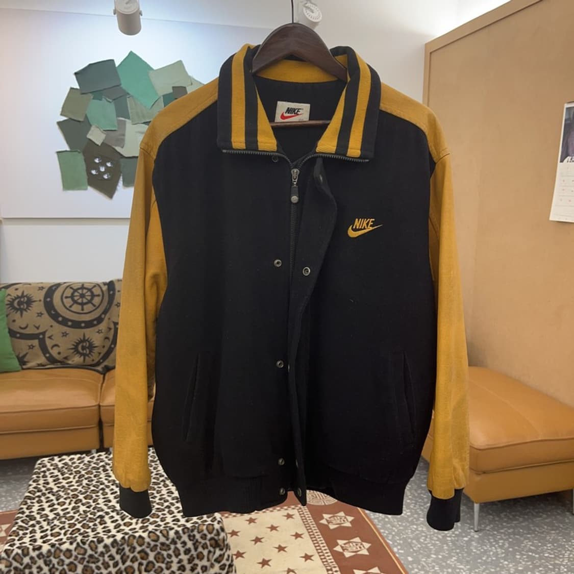 나이키 올드스쿨 레트로 빈티지 소가죽 바시티자켓 100 C09398 상품이미지3