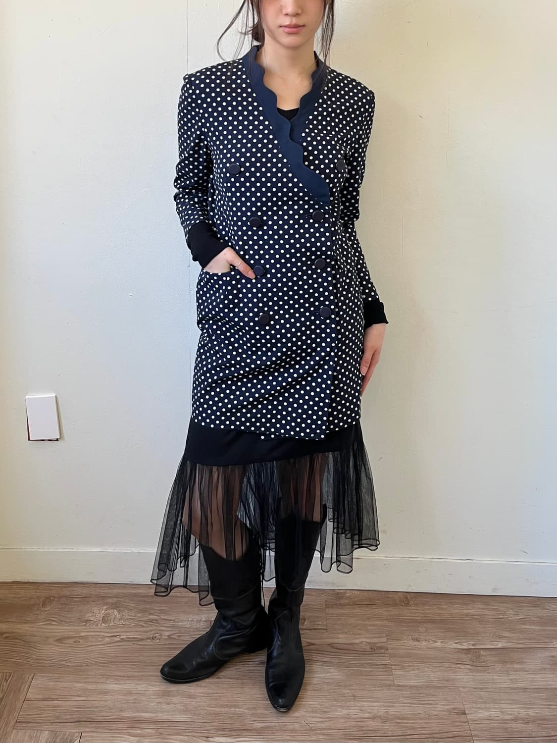 LANCETTI 도트 더블 자켓 상품이미지9