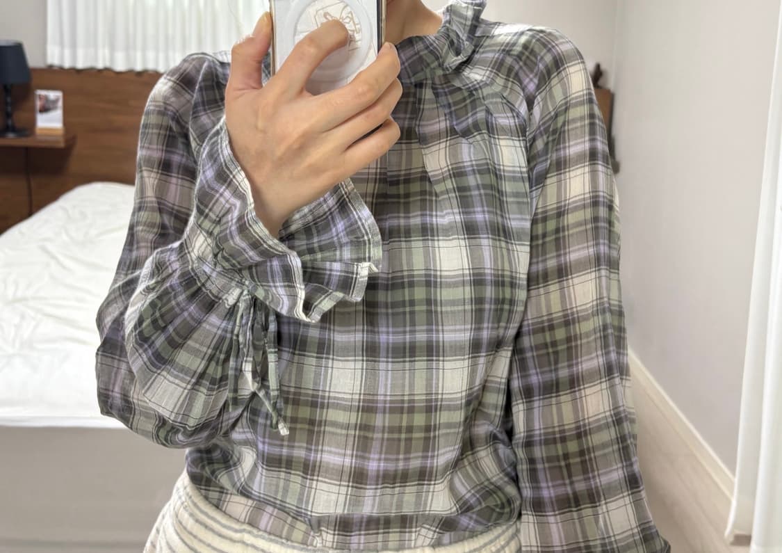 비비안웨스트우드 프릴 체크 블라우스 상품이미지1