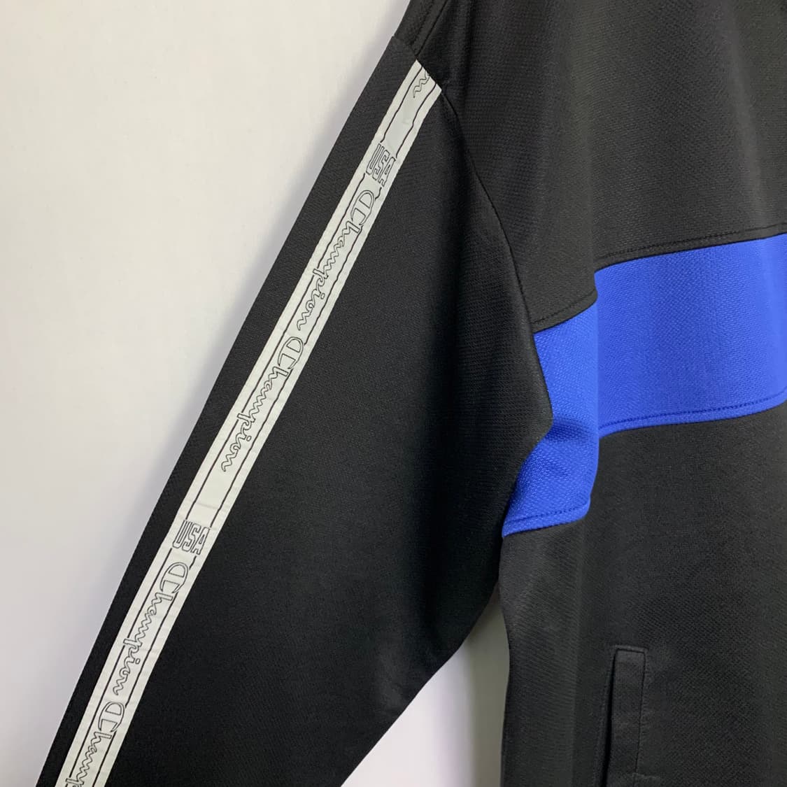 챔피온 블루 블랙 트랙탑 오버핏 져지 오버사이즈 3L 남녀공용 상품이미지3