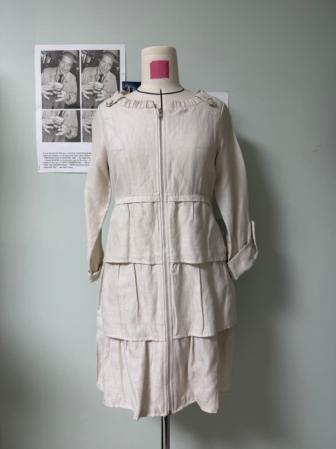 린넨 3단 프릴 원피스 상품이미지1