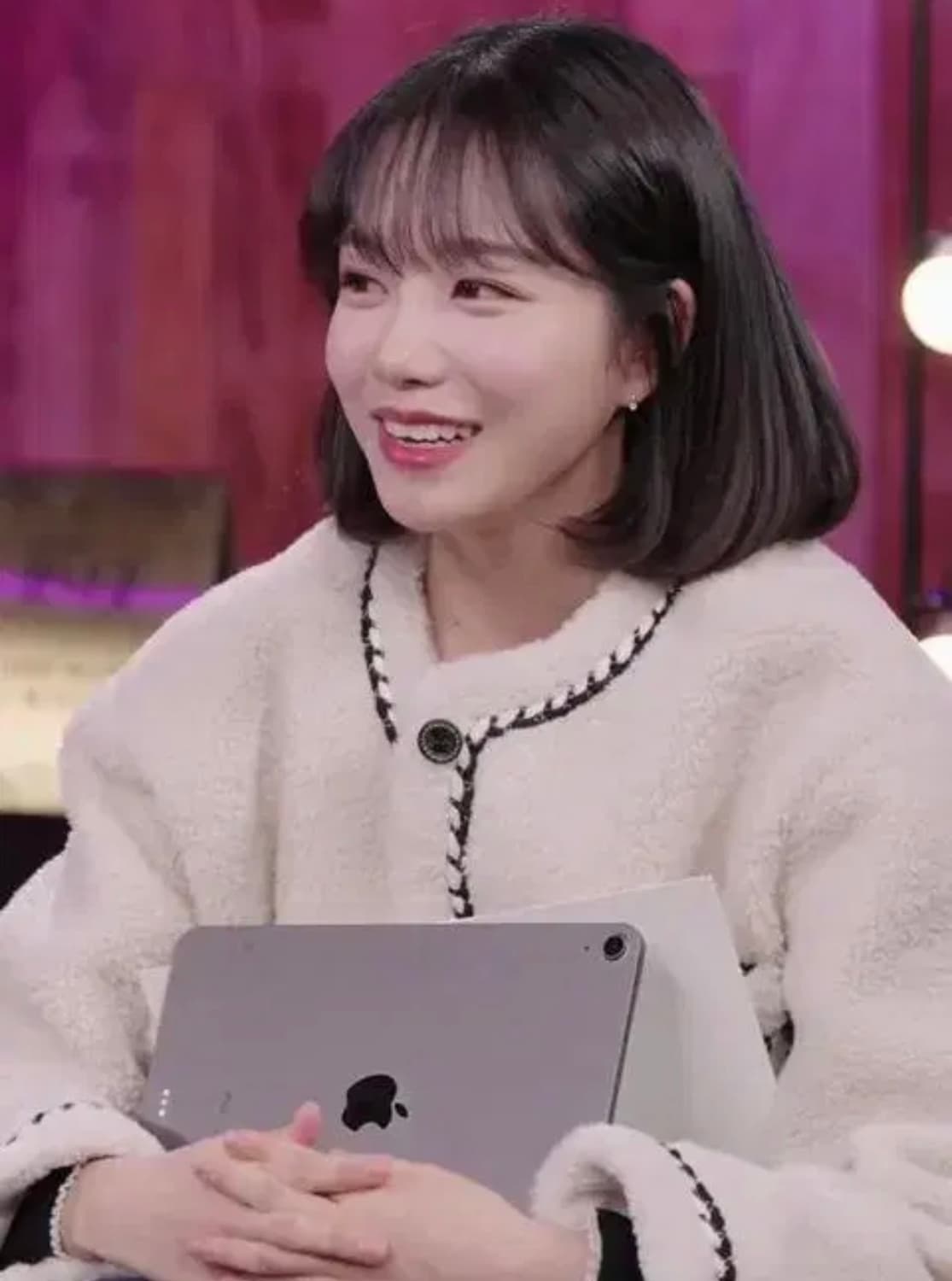 [조유리 착용] 로라로라 트위드 플리스 자켓,뽀글이 상품이미지1