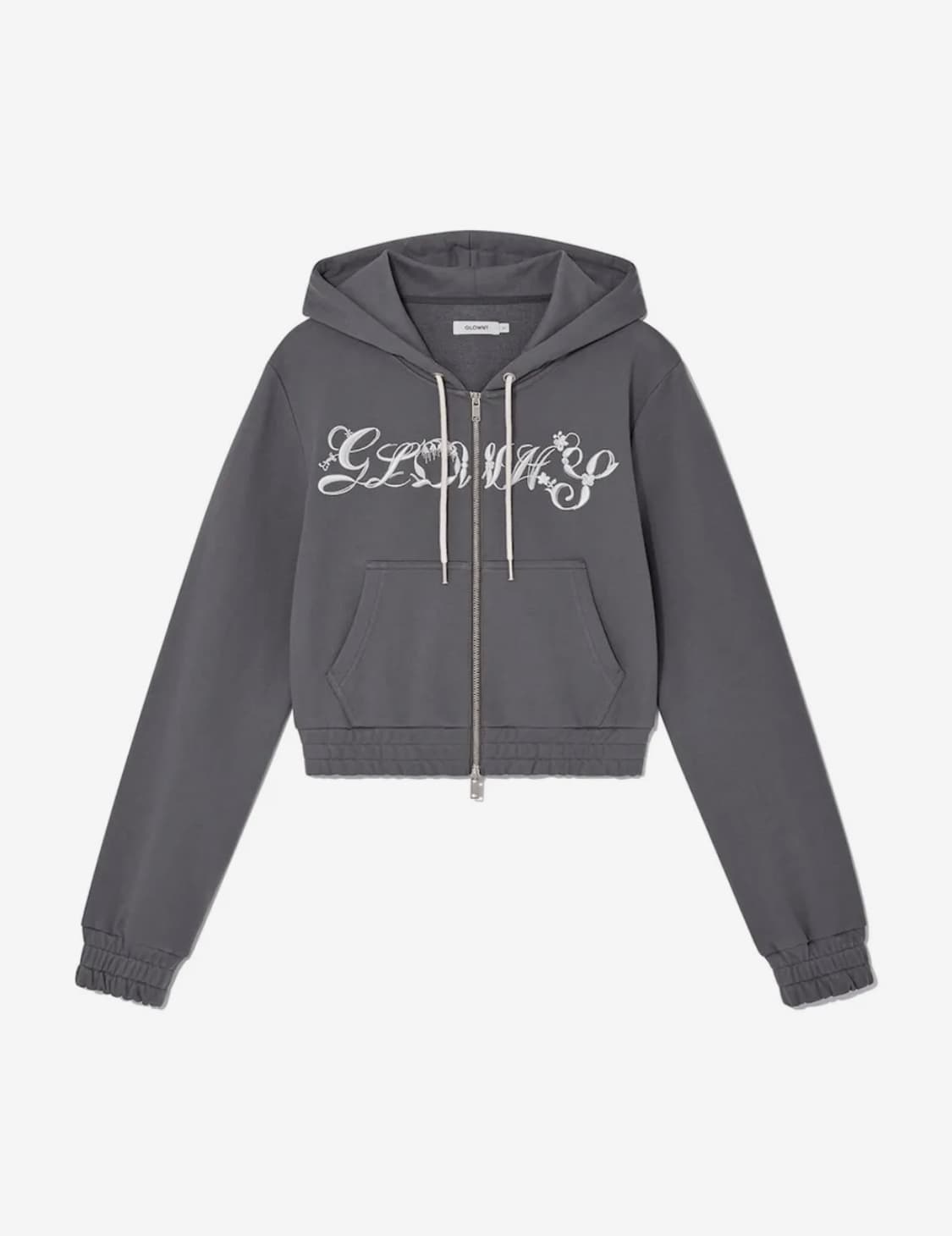 glowny 글로니 보니 크롭 집업 차콜 후드집업 bonnie 상품이미지1