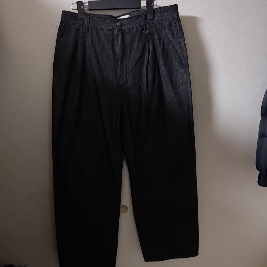 포트너스 블랙 와이드 데님 팬츠(L) 상품이미지2