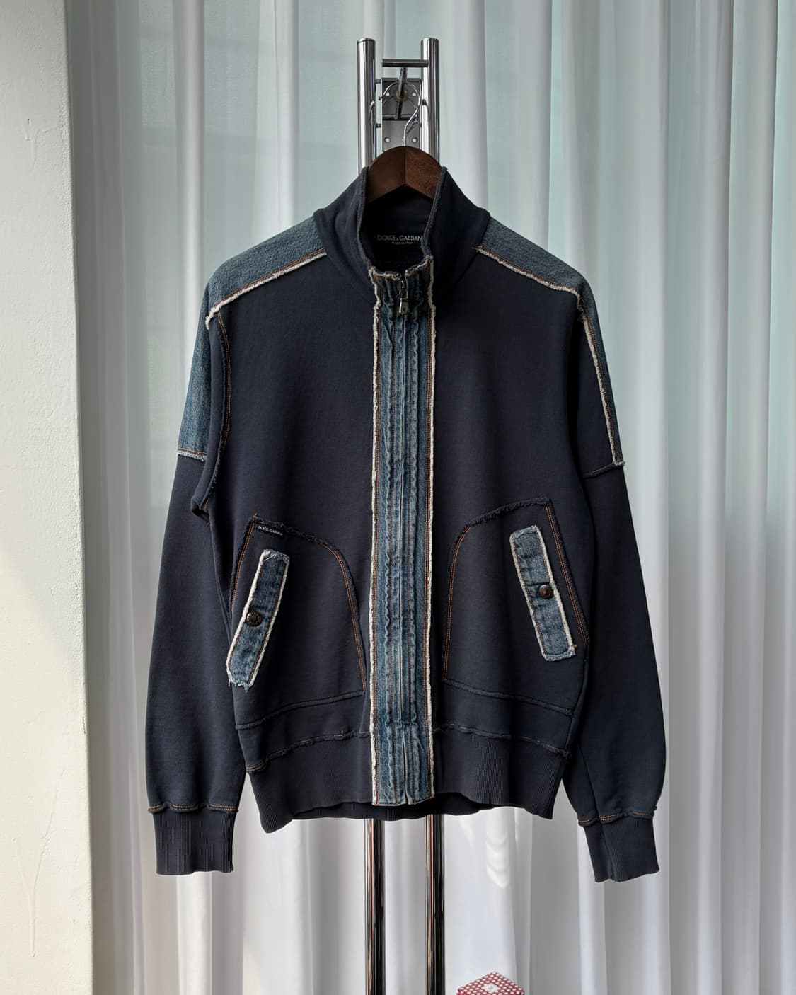 [M-L]돌체앤가바나 정품 인디고 데님 데미지 코튼 집업 상품이미지2