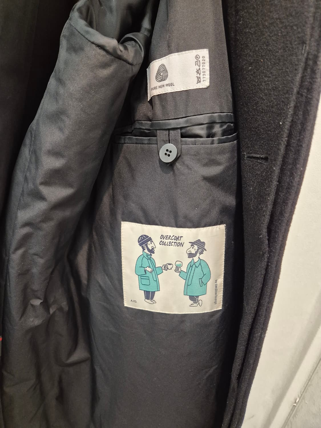 어나더오피스  스왈로우 라운지 앰플 캐시미어 발마칸 코트 블랙  상품이미지5