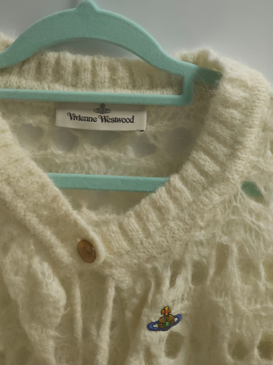 비비안웨스트우드 레이스워크 가디건 폼폼이 아이보리 아이돌 미연 상품이미지1