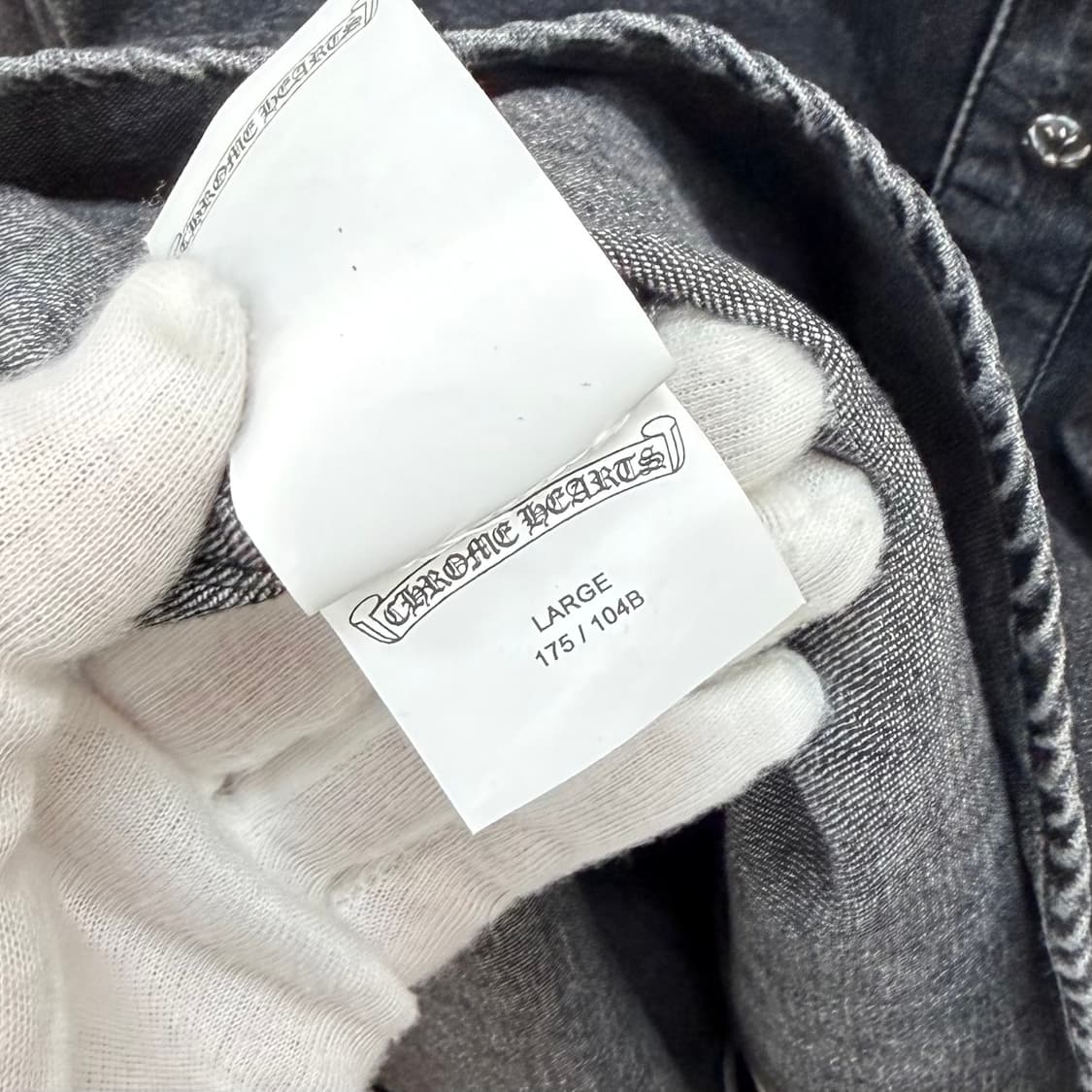 [S+급/L] 크롬하츠 레더패치 데님 셔츠 자켓 상품이미지9