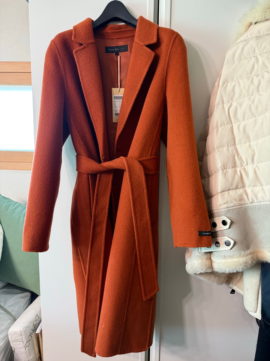 택채 새상품  올리브데 올리브  캐시 블랜드로브코트  55  상품이미지1