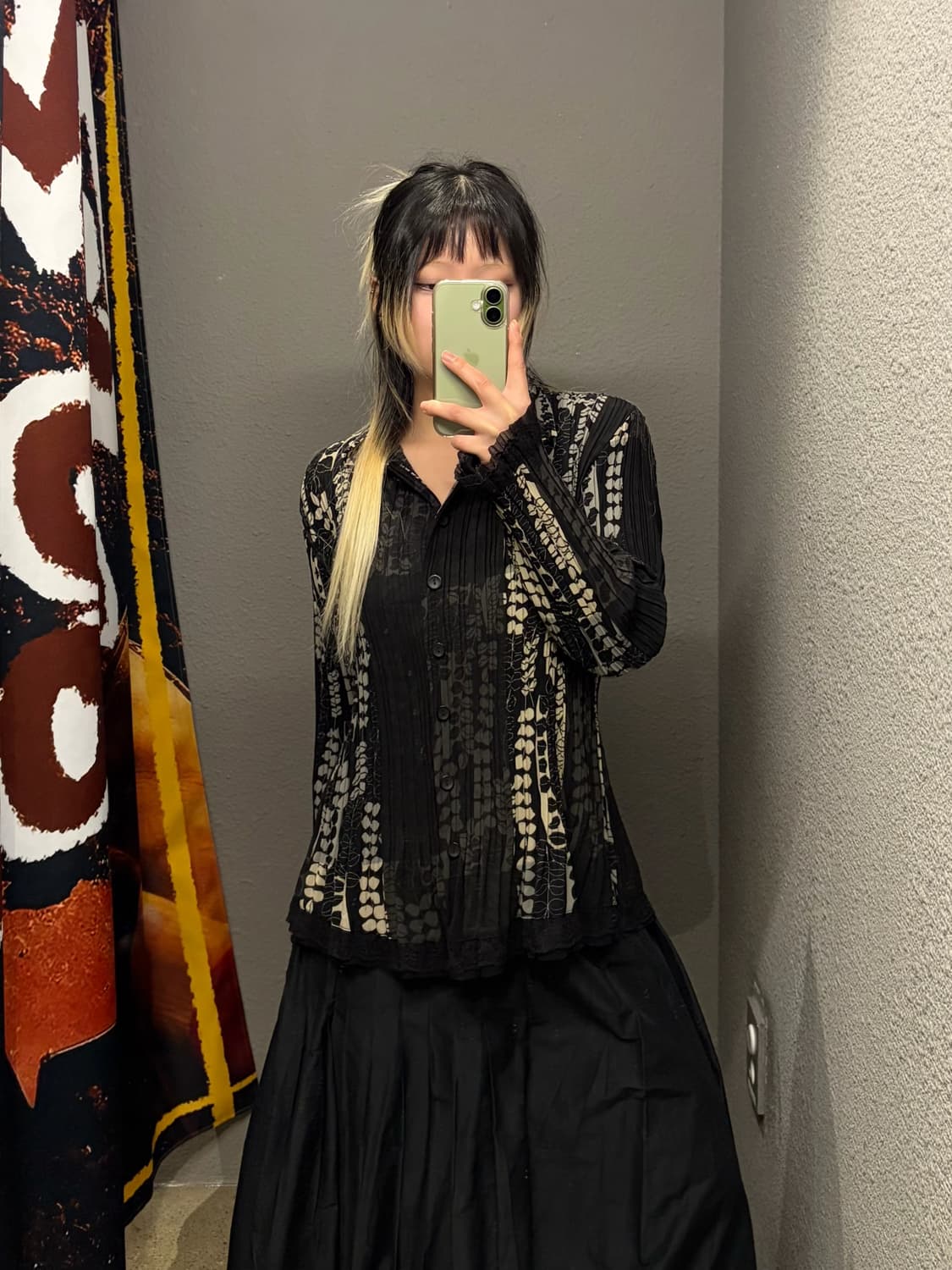 빈티지 패턴 플리츠 셔츠 상품이미지2