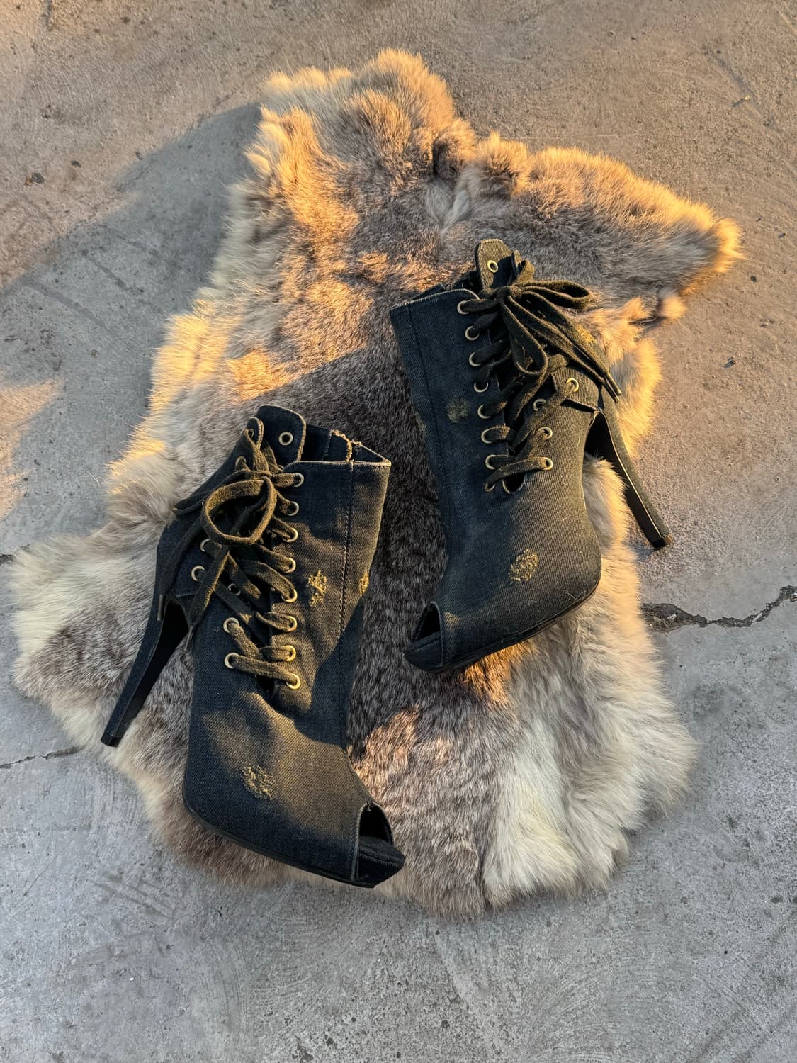 ASH Denim lace up  Ankle Bootie Heels  상품이미지2