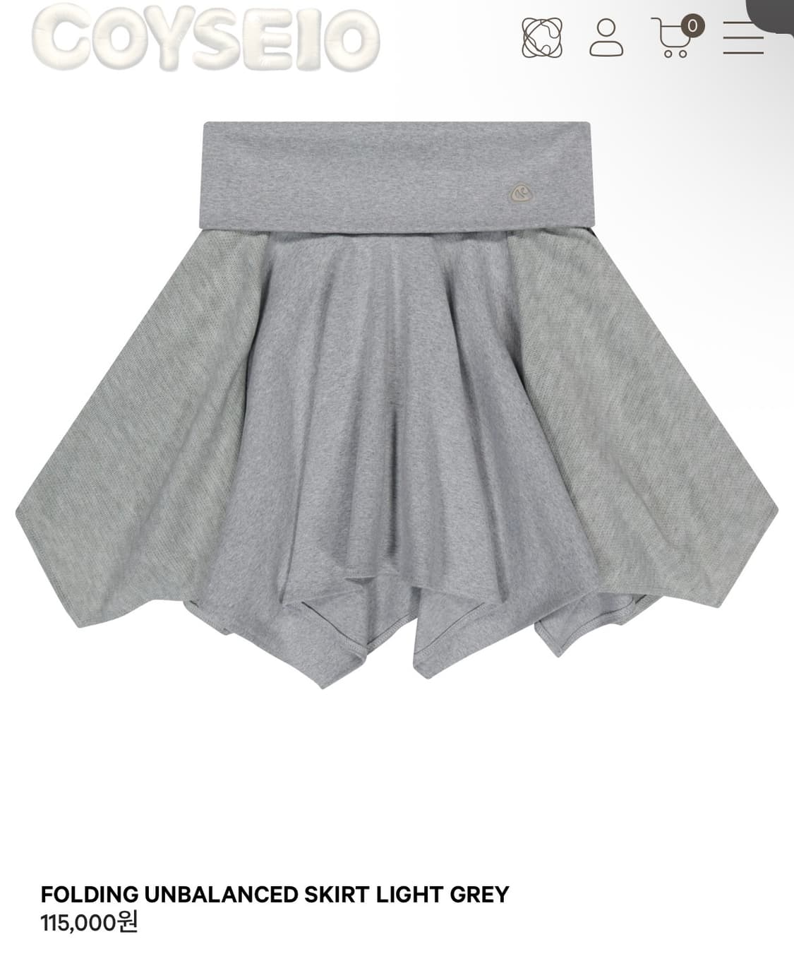 코이세이오 폴딩 언발란스 스커트 라이트 그레이 상품이미지1