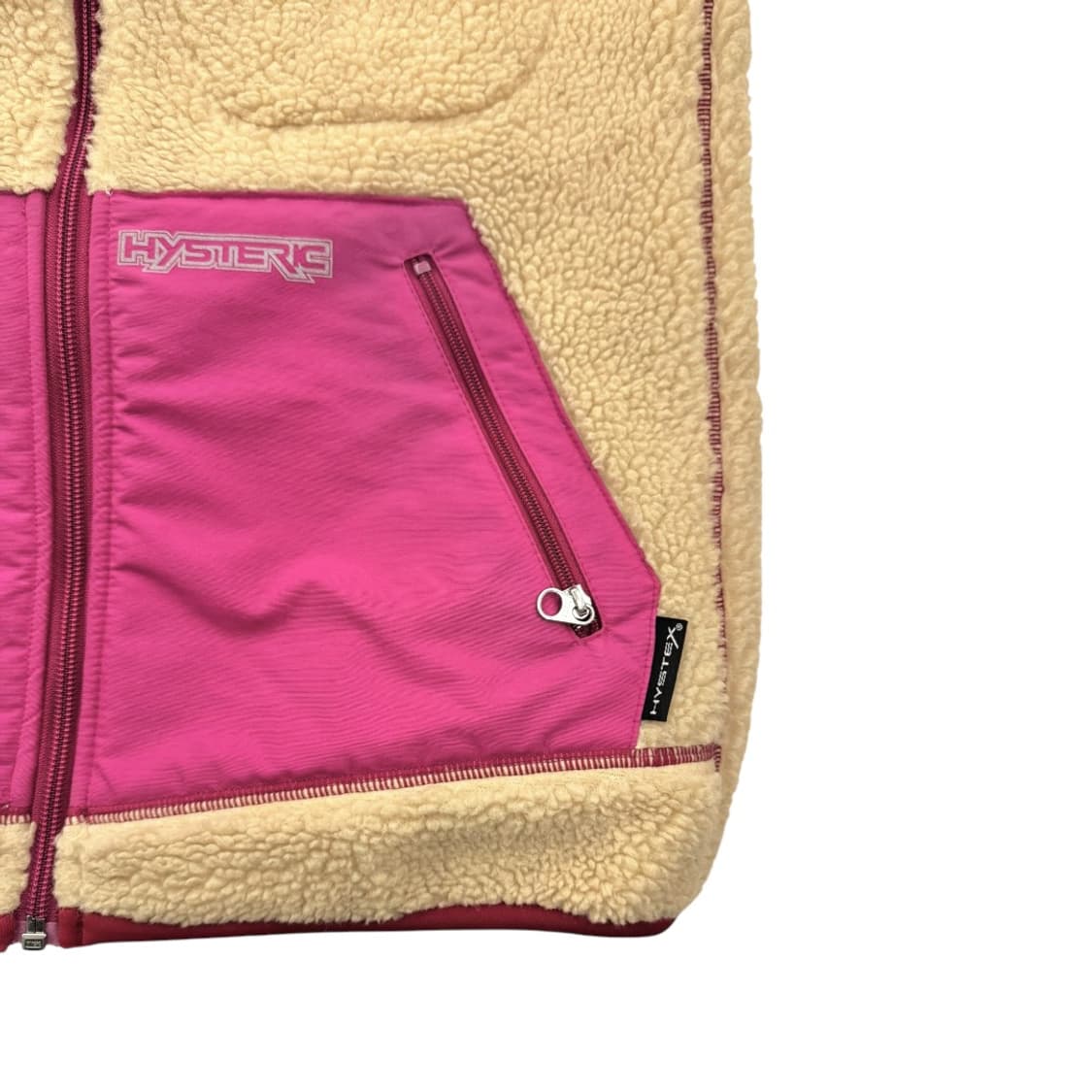 히스테릭글래머 딥파일 쉐르파 후리스 베스트 크림/핑크 상품이미지6