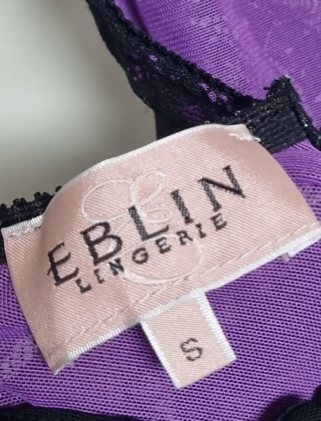 S ) 에블린 블랙/퍼플 레이스 슬립 상품이미지5