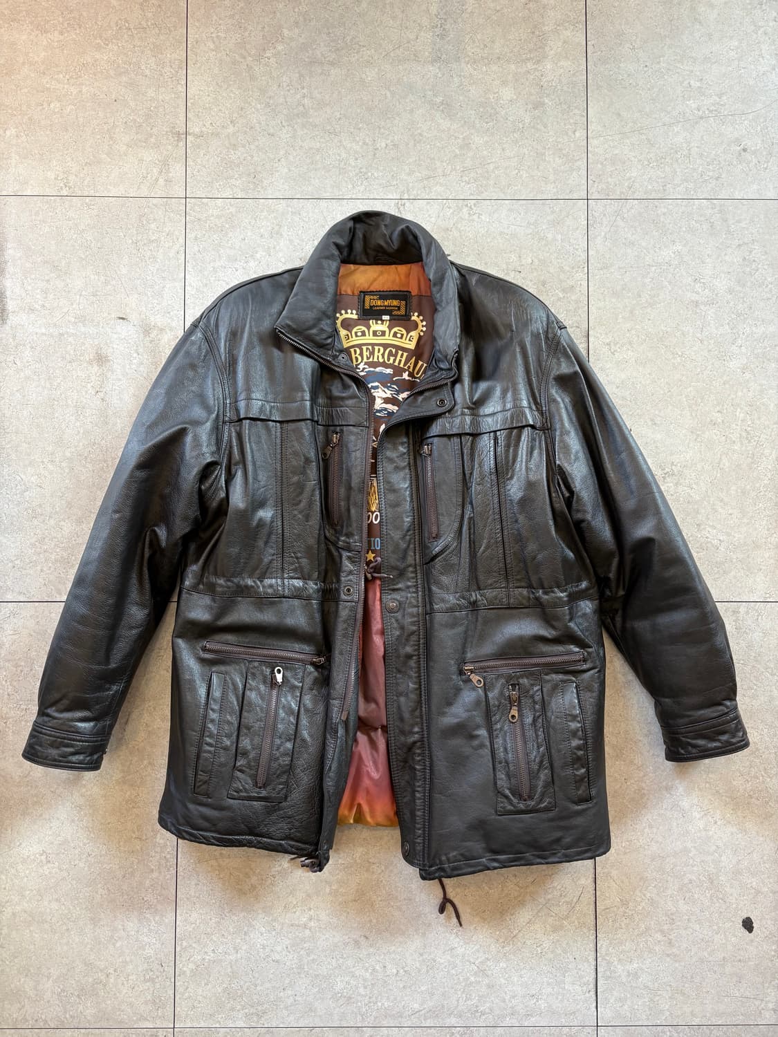 구스 다운 안감 가죽 자켓 상품이미지1