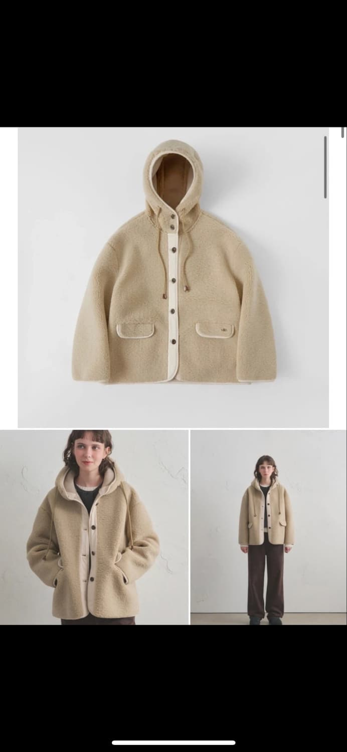 오로 oro 뽀글이 투폴드 플리스후드 코트 S 상품이미지1