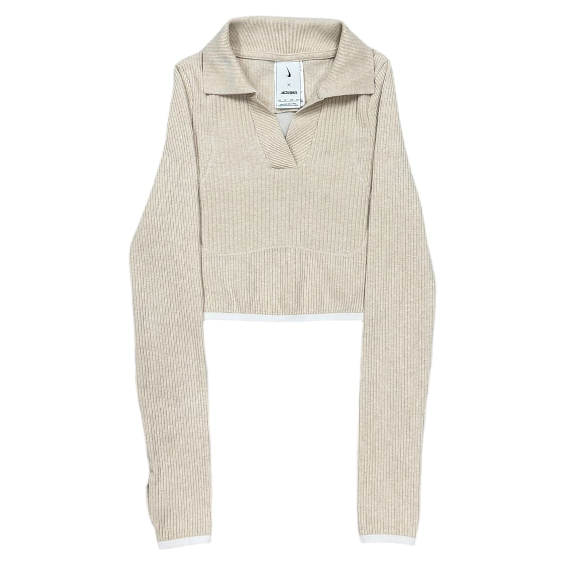 나이키 x 자크뮈스 롱슬리브 립드 폴로 펄 화이트 XS 상품이미지1