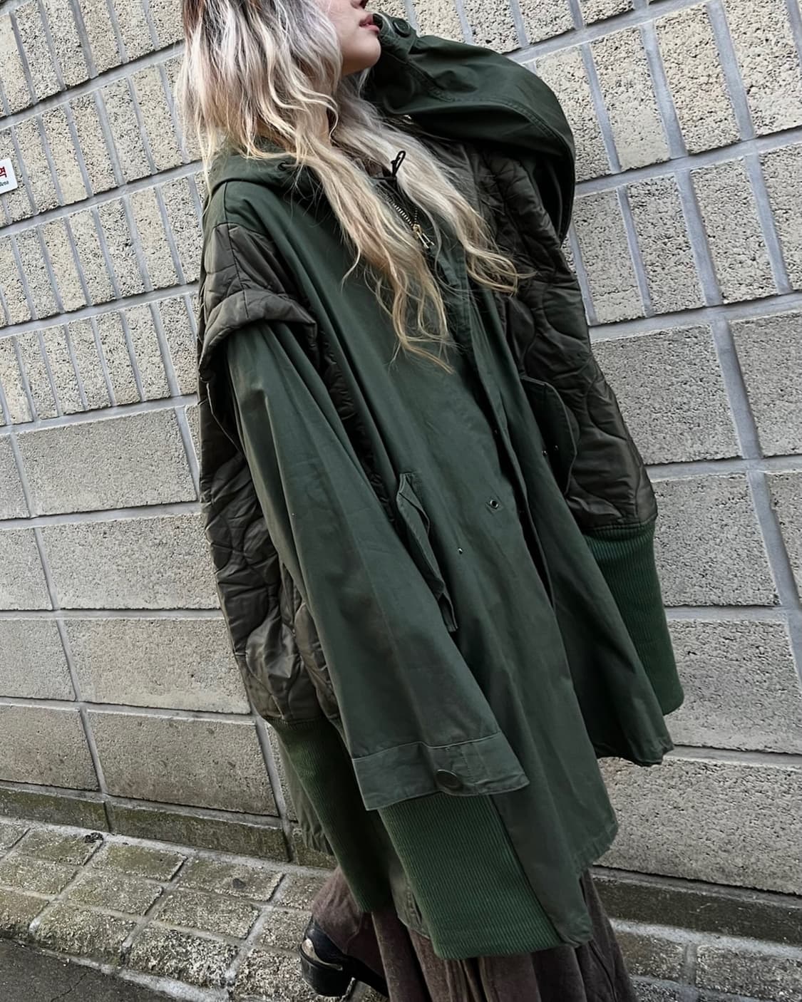 나나서카 군용 야상 리빌드 롱 코트 상품이미지7