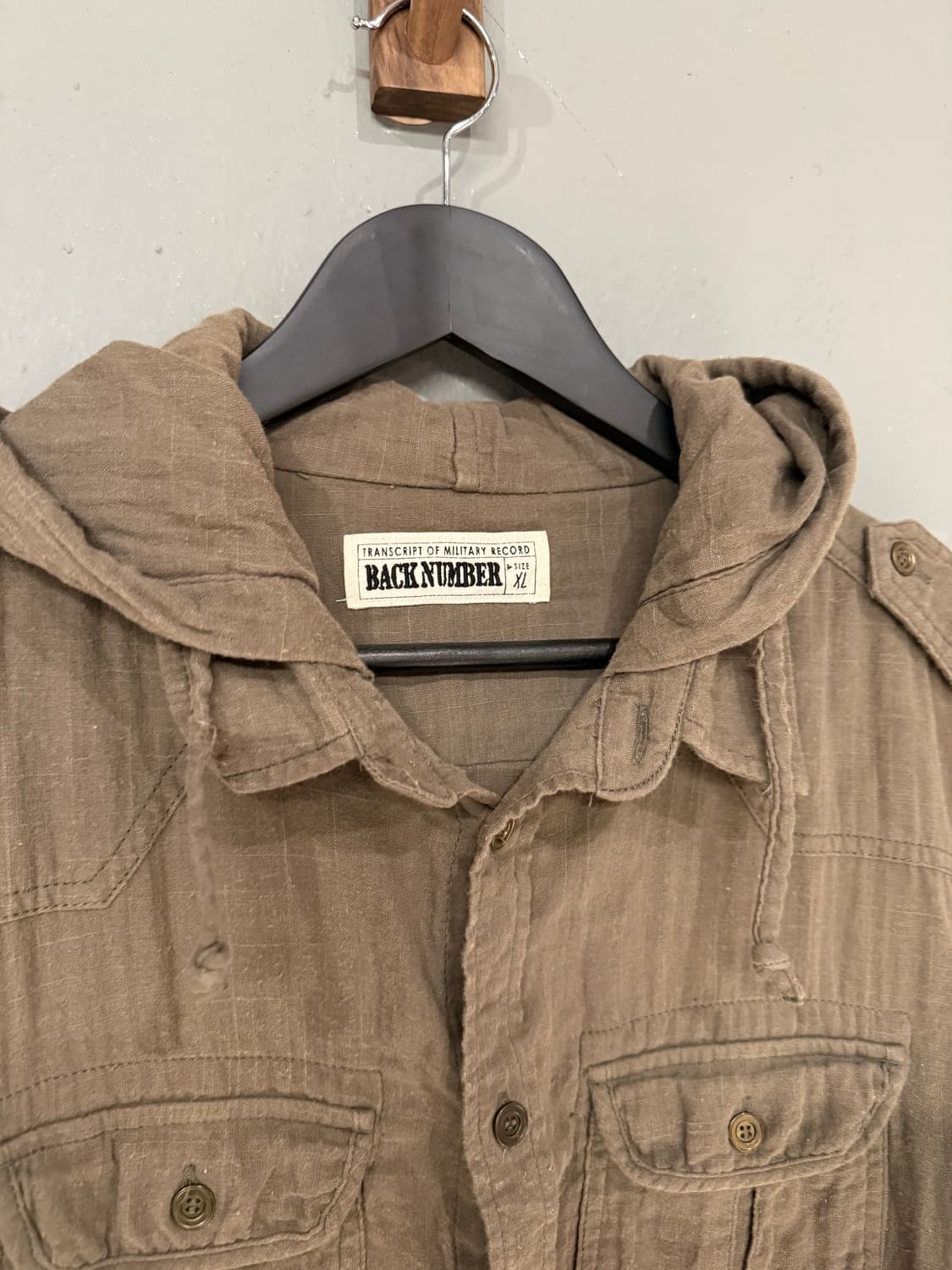 back number pocket detail hood shirt  상품이미지8