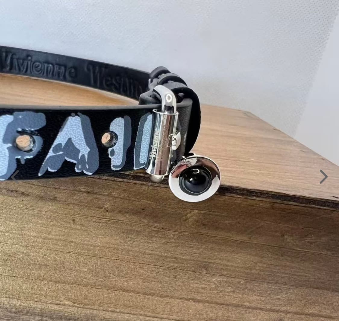 비비안웨스트우드 아카이브 레터링 orb 펑크 레더 초커 목걸이 상품이미지6