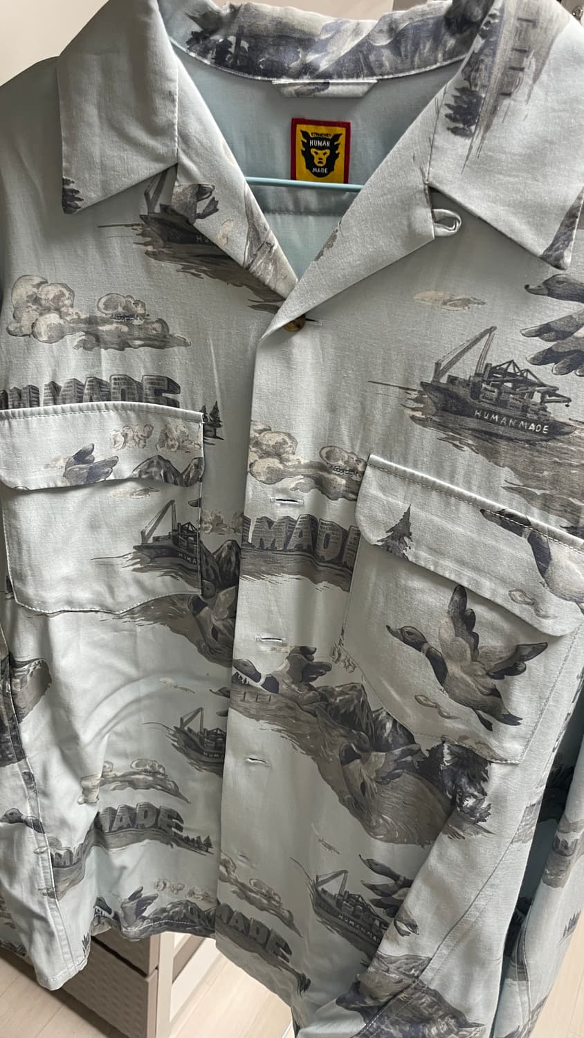 휴먼 메이드 프린티드 셔츠 블루 상품이미지2