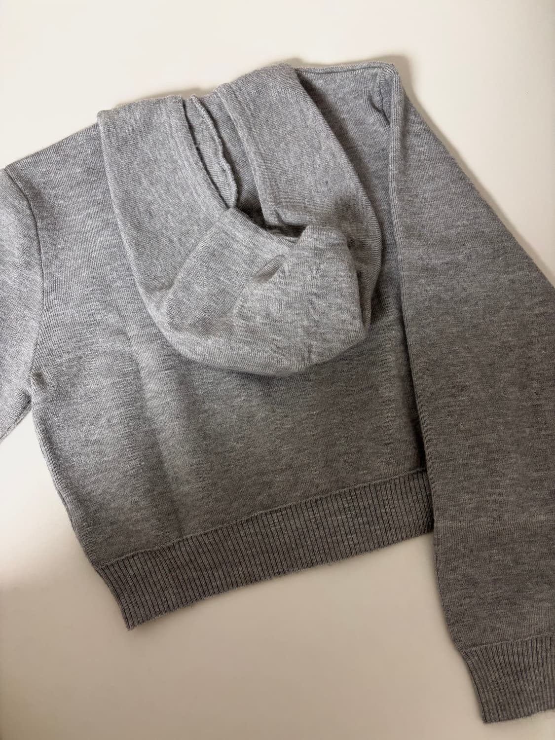 닉앤니콜 후드집업 니트 크롭 그레이 상품이미지3