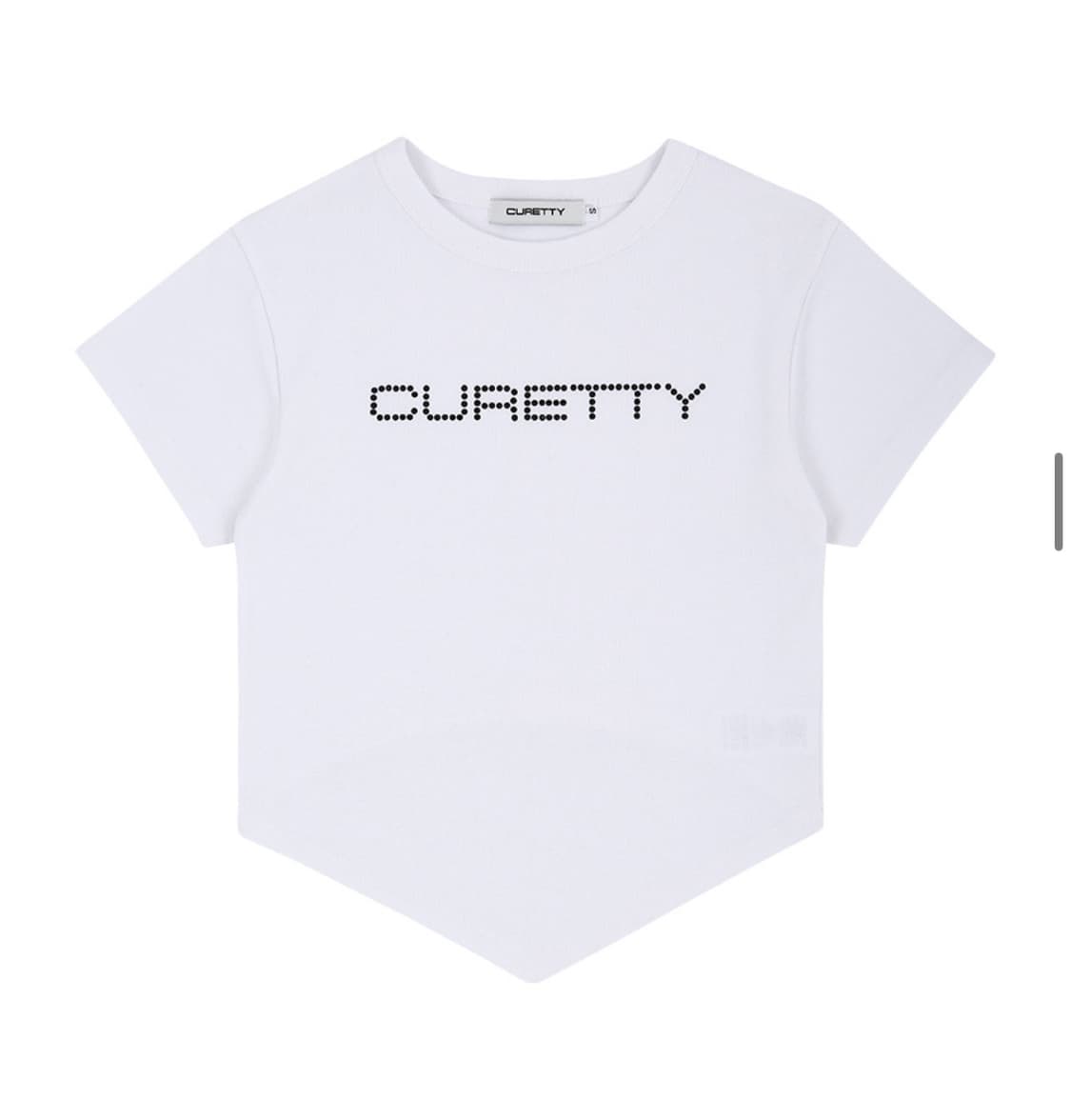 CURETTY C DIAGONAL HEMLINE T-SHIRT 화이트 상품이미지4