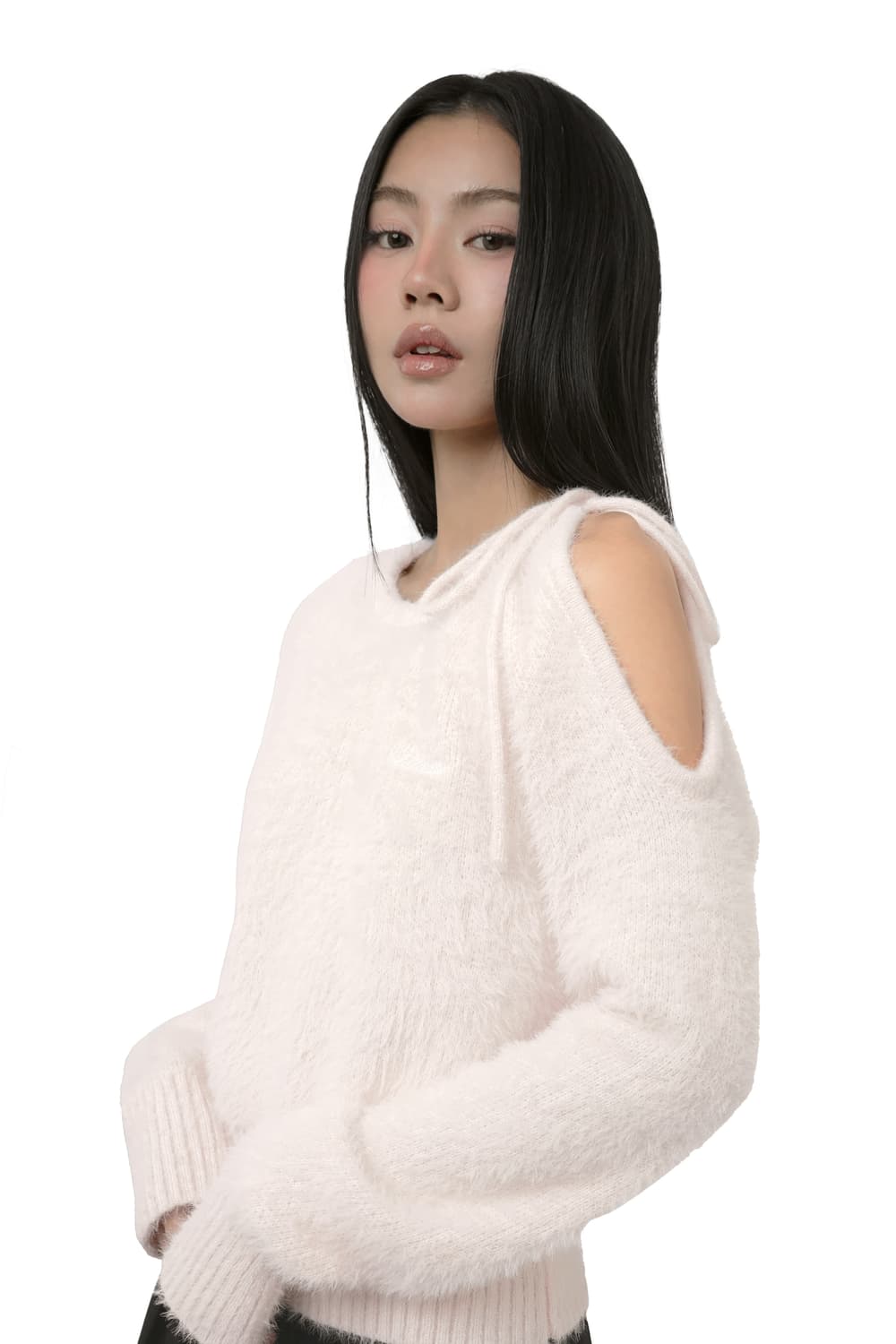 클리시어 Love poem neck string knit, Pink 상품이미지1