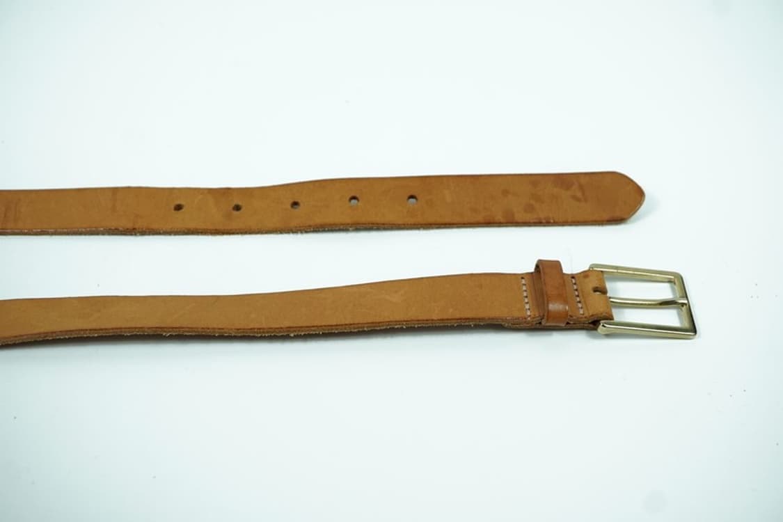 빈티지 에이징 리얼 레더 브라운 통가죽 벨트 상품이미지5