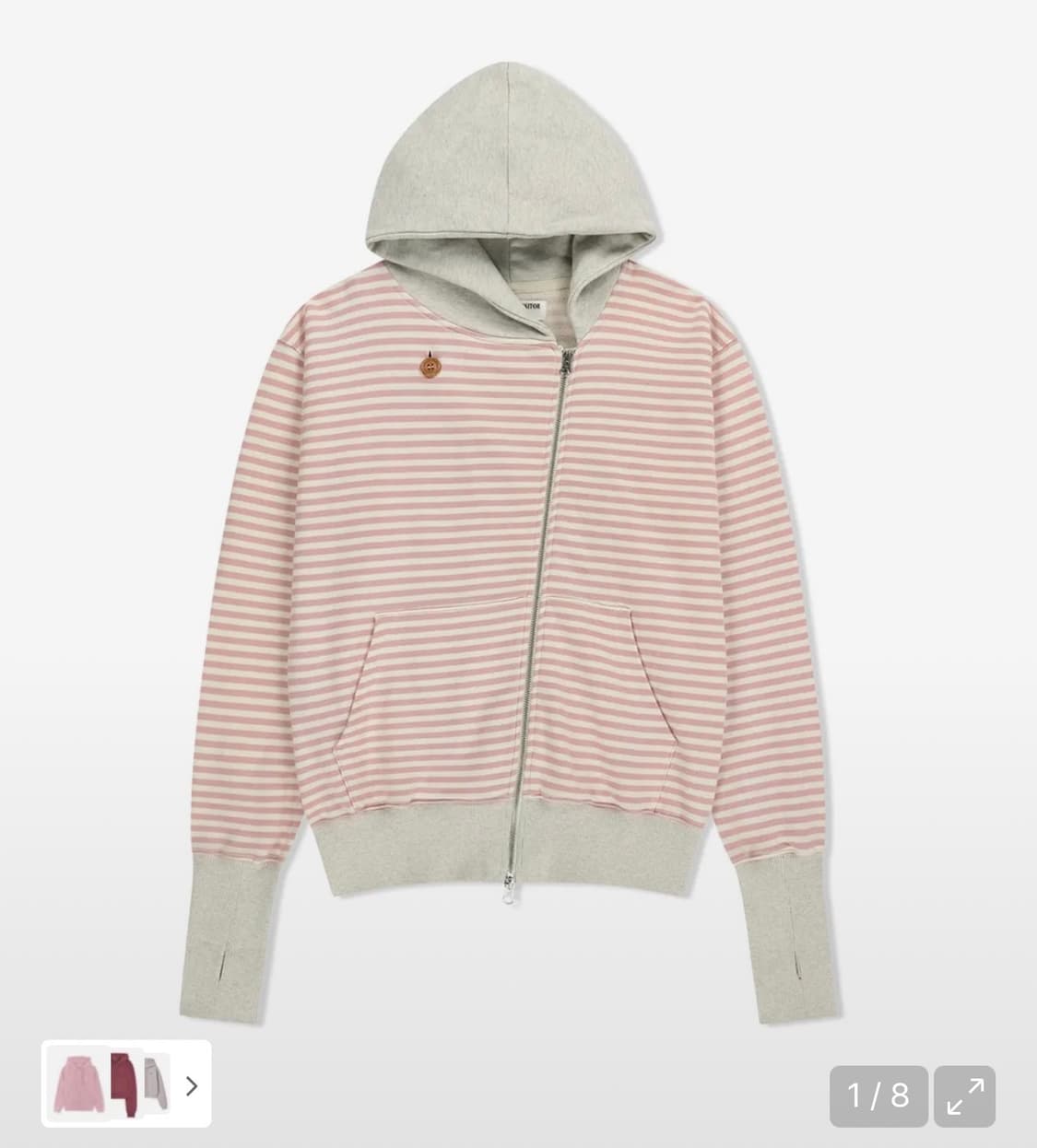 더뮤지엄비지터 후드집업 핑크 상품이미지1