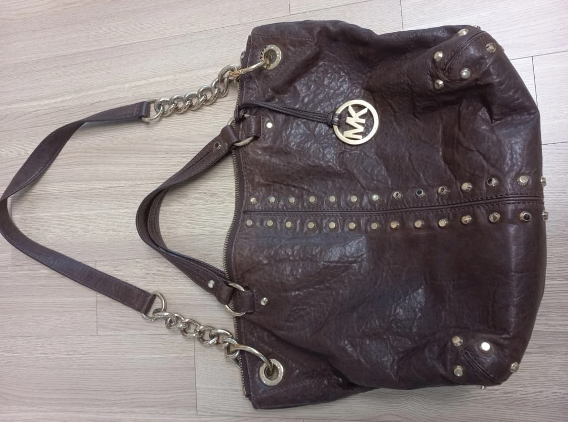 마이클 코어스(Michael Kors) 브라운 레더 스터드 토트백 상품이미지2